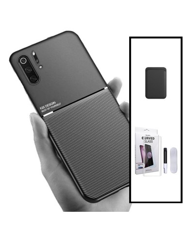 Kit Capa Magnetic Lux + Magnetic Wallet Preto + Película de Vidro Nano Curved UV para Huawei P30 Pro New Edition