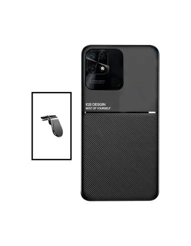 Kit Capa Magnetic Lux + Suporte Magnético L para Xiaomi Poco C40 - Preto