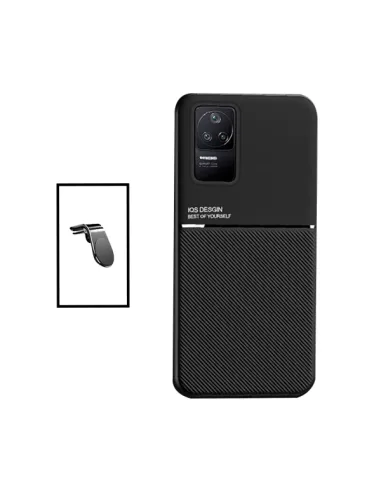 Kit Capa Magnetic Lux + Suporte Magnético L para Xiaomi Poco F4 5G - Preto