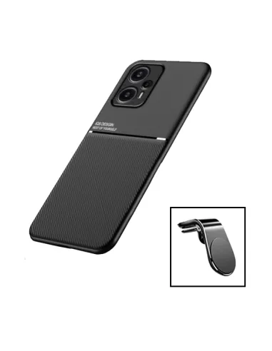 Kit Capa Magnetic Lux + Suporte Magnético L para Xiaomi Poco F5 - Preto