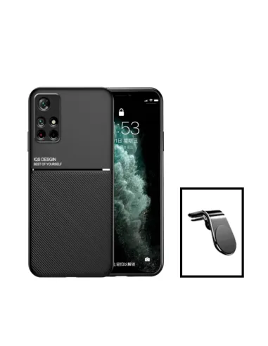 Kit Capa Magnetic Lux + Suporte Magnético L para Xiaomi Poco M4 Pro - Preto