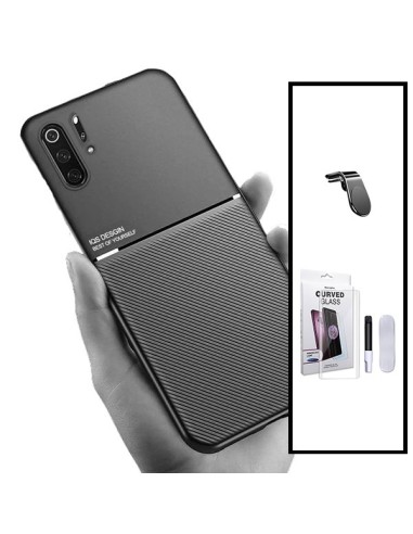 Kit Capa Magnetic Lux + Película de Vidro Nano Curved UV + Suporte Magnético L Safe Driving para Huawei P30 Pro