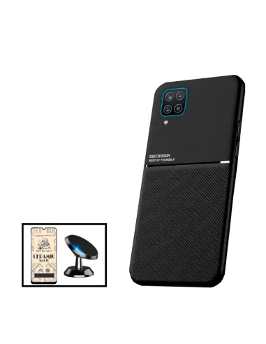 Kit Capa Magnetic Lux + Película CeramicGlass + Suporte Magnético para Samsung Galaxy A12