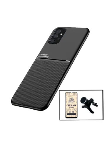 Kit Capa Magnetic Lux + Película CeramicGlass + Suporte Magnético Reforçado para Samsung Galaxy A32 4G