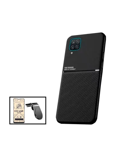 Kit Capa Magnetic Lux + Película CeramicGlass + Suporte Magnético L para Samsung Galaxy A12