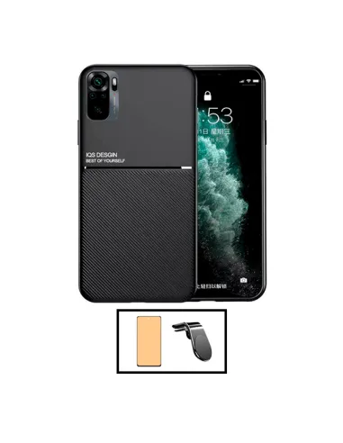 Kit Capa Magnetic Lux + Película CeramicGlass + Suporte Magnético L para Xiaomi Redmi 10 Prime 2022 - Preto