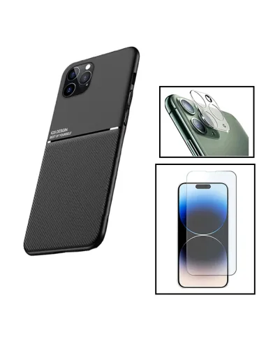 Kit Capa Magnetic Lux + Vidro Temperado ClearGlass + Película de Câmara Traseira para Apple iPhone 15 - Preto