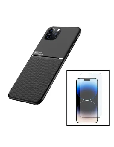 Kit Capa Magnetic Lux + Vidro Temperado ClearGlass para Apple iPhone 15 - Preto