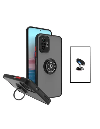 Kit Capa Magnetic Ring + Suporte Magnético para Xiaomi Redmi Note 10 Pro - Preto