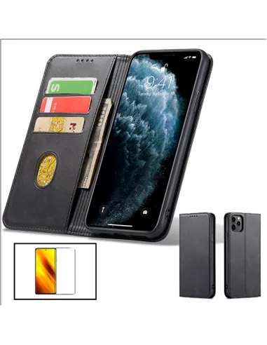 Kit Capa MagneticFlipWallet + Vidro Premium Full Cover para Samsung Galaxy A52