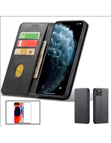 Kit Capa MagneticFlipWallet + Vidro Premium Full Cover para Xiaomi 11T Pro