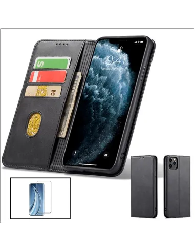 Kit Capa MagneticFlipWallet + Vidro Premium Full Cover para Xiaomi Redmi 10