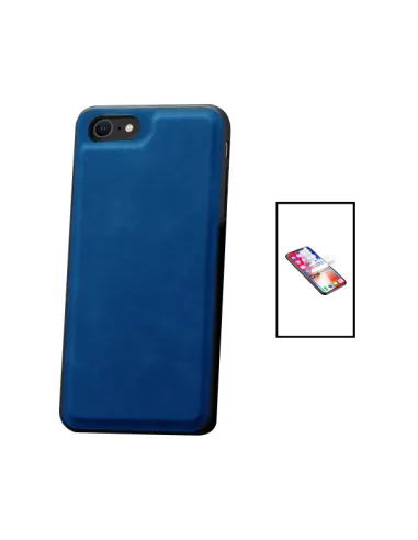 Kit Capa MagneticLeather + Película de Hydrogel para Apple iPhone SE 2022 - Azul