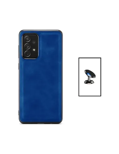 Kit Capa MagneticLeather + Suporte Magnético para Samsung Galaxy A52 - Azul