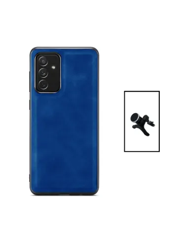 Kit Capa MagneticLeather + Suporte Magnético Reforçado para Samsung Galaxy A04s - Azul