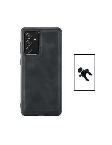 Kit Capa MagneticLeather + Suporte Magnético Reforçado para Samsung Galaxy A04s - Preta