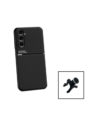 Kit Capa Magnetic Lux + Suporte Magnético de Carro Reforçado para Samsung Galaxy M34 5G - Preto