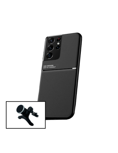 Kit Capa Magnetic Lux + Suporte Magnético de Carro Reforçado para Samsung Galaxy S21 Ultra 5G