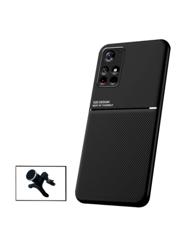 Kit Capa Magnetic Lux + Suporte Magnético de Carro Reforçado para Xiaomi Poco M4 Pro 5G