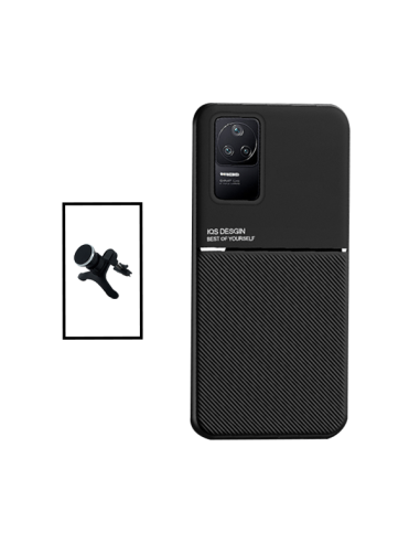 Kit Capa Magnetic Lux + Suporte Magnético de Carro Reforçado para Xiaomi Redmi K50 Pro - Preto