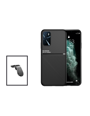 Kit Capa Magnetic Lux + Suporte Magnético L Safe Driving para Oppo A16 - Preto