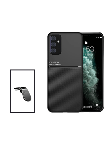 Kit Capa Magnetic Lux + Suporte Magnético L Safe Driving para Samsung Galaxy A04s - Preto