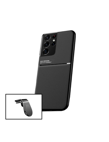 Kit Capa Magnetic Lux + Suporte Magnético L Safe Driving para Samsung Galaxy S21 Ultra 5G