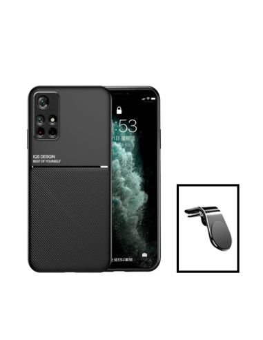 Kit Capa Magnetic Lux + Suporte Magnético L Safe Driving para Xiaomi Redmi Note 11S - Preto