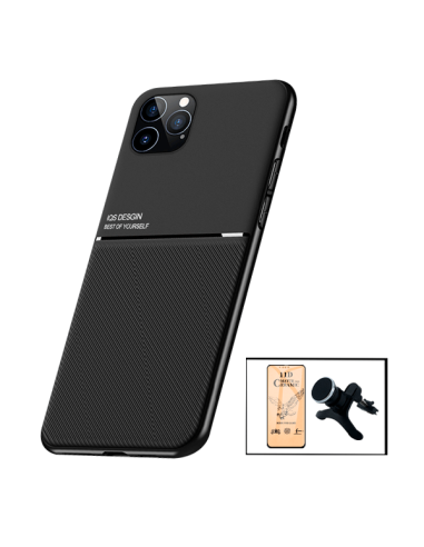 Kit Capa Magnetic Lux + Vidro Temperado CeramicGlass Full Cover + Suporte Magnético de Carro Reforçado para iPhone 13 Pro