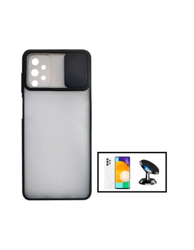 Kit Capa Slide Window Frosted + P. Hydrogel + Suporte Magnético para Samsung Galaxy A52 - Preto