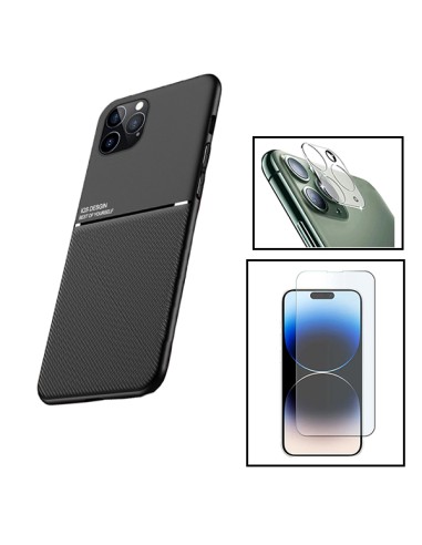 Kit Capa Magnetic Lux + Vidro Temperado ClearGlass + Película de Câmara Traseira para Apple iPhone 15 Plus - Preto