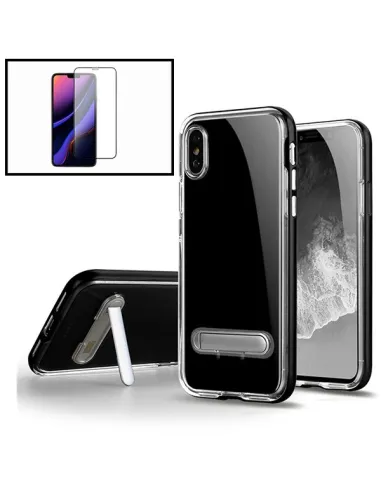 Kit Capa Spigen Crystal Hybrid + Película de Vidro Temperado Full Cover para iPhone 6 Plus / 6S Plus - Preto