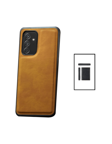 Kit Capa MagneticLeather + Carteira Magnetic Wallet para Samsung Galaxy A04s - Castanha