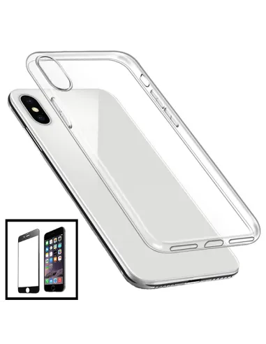 Kit Capa SuperProtect + Vidro Premium Full Cover para iPhone X / XS