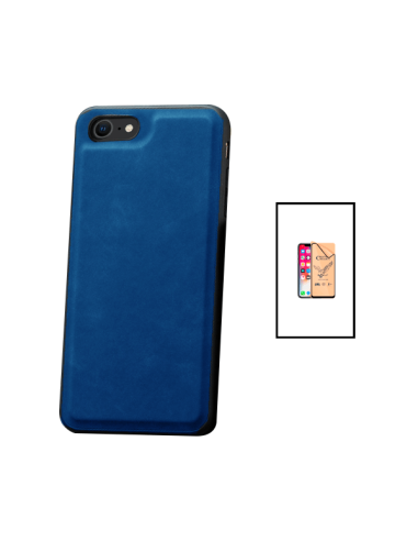 Kit Capa MagneticLeather + CeramicGlass Full Coverpara Apple iPhone 7 - Azul