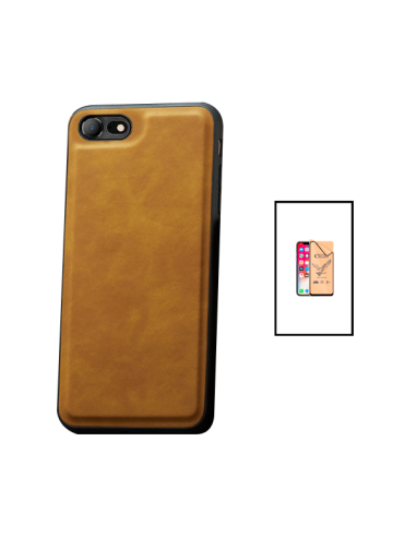 Kit Capa MagneticLeather + CeramicGlass Full Coverpara Apple iPhone 8 - Castanha