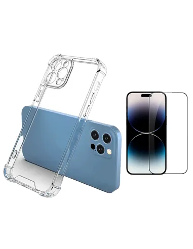 Kit Capa SuperProtect + Vidro Premium Full Cover para Apple iPhone 15 - Transparente