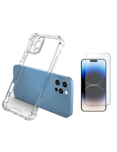 Kit Capa SuperProtect + Película de Vidro Temperado ClearGlass  para Apple iPhone 15 Pro - Transparente