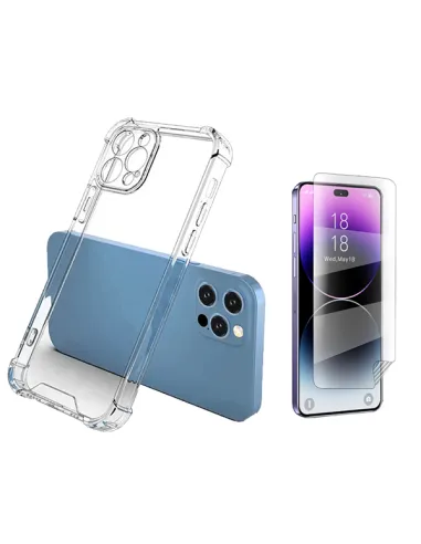 Kit Capa SuperProtect + Pelicula Hydrogel Frente  para Apple iPhone 15 - Transparente