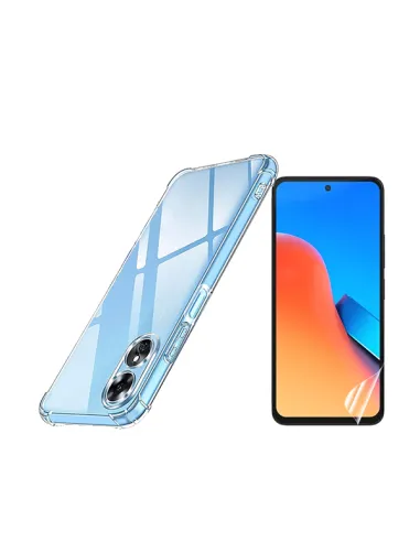 Kit Capa SuperProtect + Pelicula Hydrogel Frente  para Oppo A58 4G - Transparente