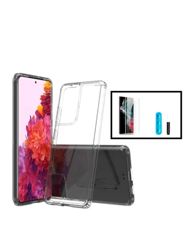 Kit Capa SuperProtect + Película CeramicGlass para Samsung Galaxy S22 Ultra 5G - Transparente