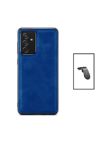 Kit Capa MagneticLeather + Suporte L Safe Driving para Samsung Galaxy A13 5G - Azul