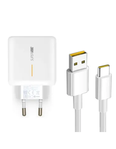 Kit Carregador 20W Fast Charge 4A VOOC 2.0 + Cabo Fast Charger Type C para Oppo Find X2 Lite