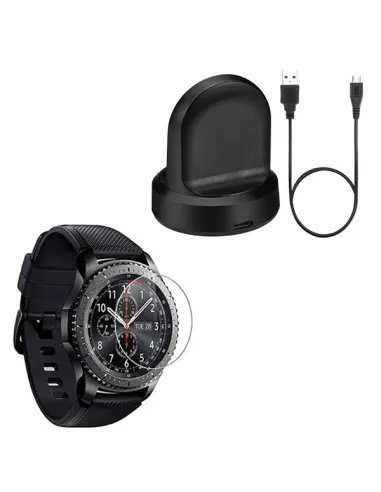 Kit Carregador + Película para Samsung Gear S3 Frontier