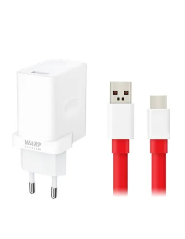 Kit Carregador Warp Charge 30 Fast Charge + Cabo de Carga Warp Charge Type-C 100cm para OnePlus