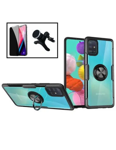 Kit Película Anti-Spy + Capa 3x1 Clear Armor + Suporte Magnético Reforçado para iPhone 11