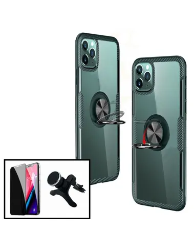 Kit Película Anti-Spy + Capa 3x1 Clear Armor + Suporte Magnético Reforçado para iPhone 7 / 8