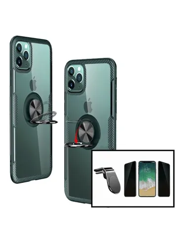 Kit Película Anti-Spy + Capa 3x1 Clear Armor + Suporte Magnético L para iPhone 11