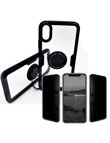 Kit Película Anti-Spy + Capa 3x1 Clear Armor para Huawei P20 Lite