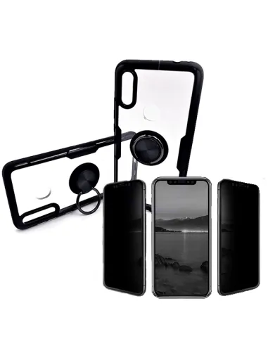 Kit Película Anti-Spy + Capa 3x1 Clear Armor para Xiaomi Redmi 7